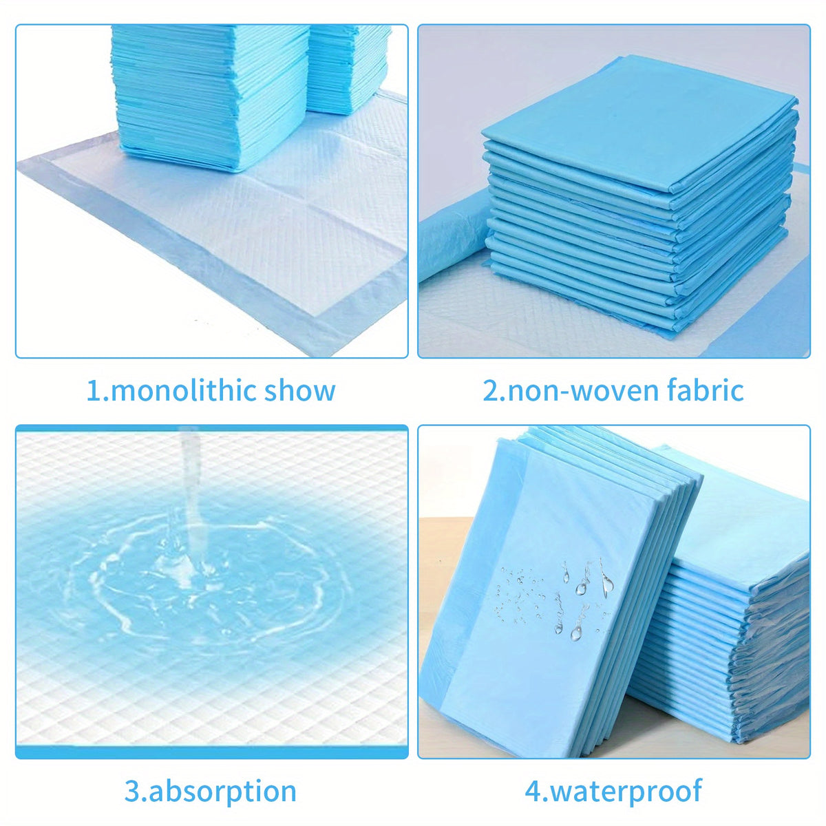Puppy Training Pads for Home and Camping, 50, 100 or 200 Count Absorbent Quick-Drying Dog Pee Pads with Leak Protection for Indoor Potty Routines