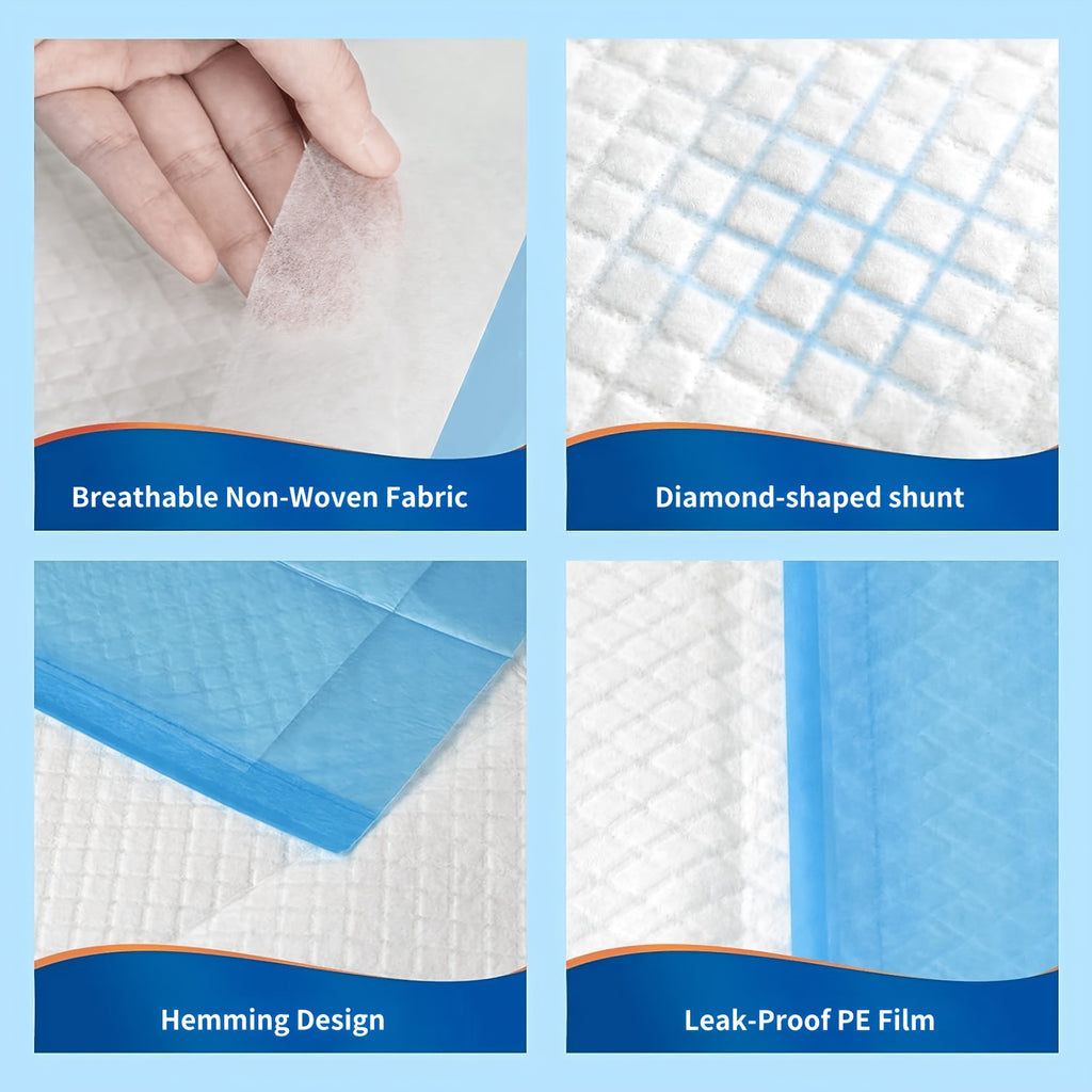 Dog Pee Pads 80 or 100 Count for Small to Medium Dogs, Absorbent Puppy Potty Training Pads in Two Sizes for Home Care and Camping