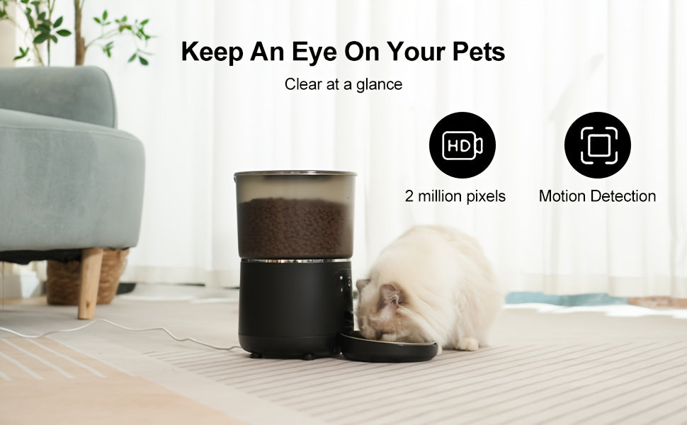 4L Automatic Pet Feeder by NPET, Cat and Dog Food Dispenser with Stainless Steel Bowl, USB or Battery Power and App or Camera Version Options