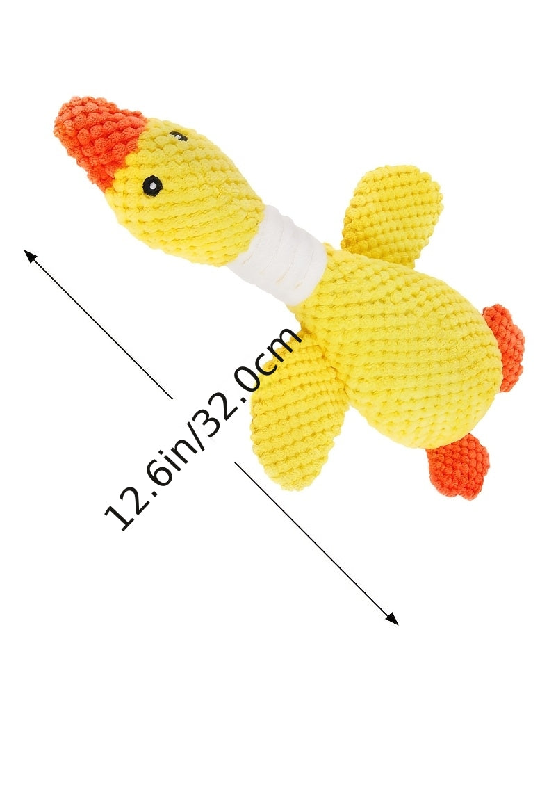 Random Animal Plush Dog Toy, One Squeaky Textured Companion for Supervised Gentle Play, Assorted Octopus, Goose, Wolf, Lion or Elephant Style