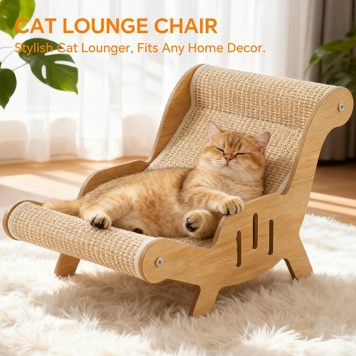 Cat Scratching Chair with Sisal Rope, Durable Cat Lounge Sofa for Indoor Scratching and Resting, Sturdy Everyday Pet Furniture