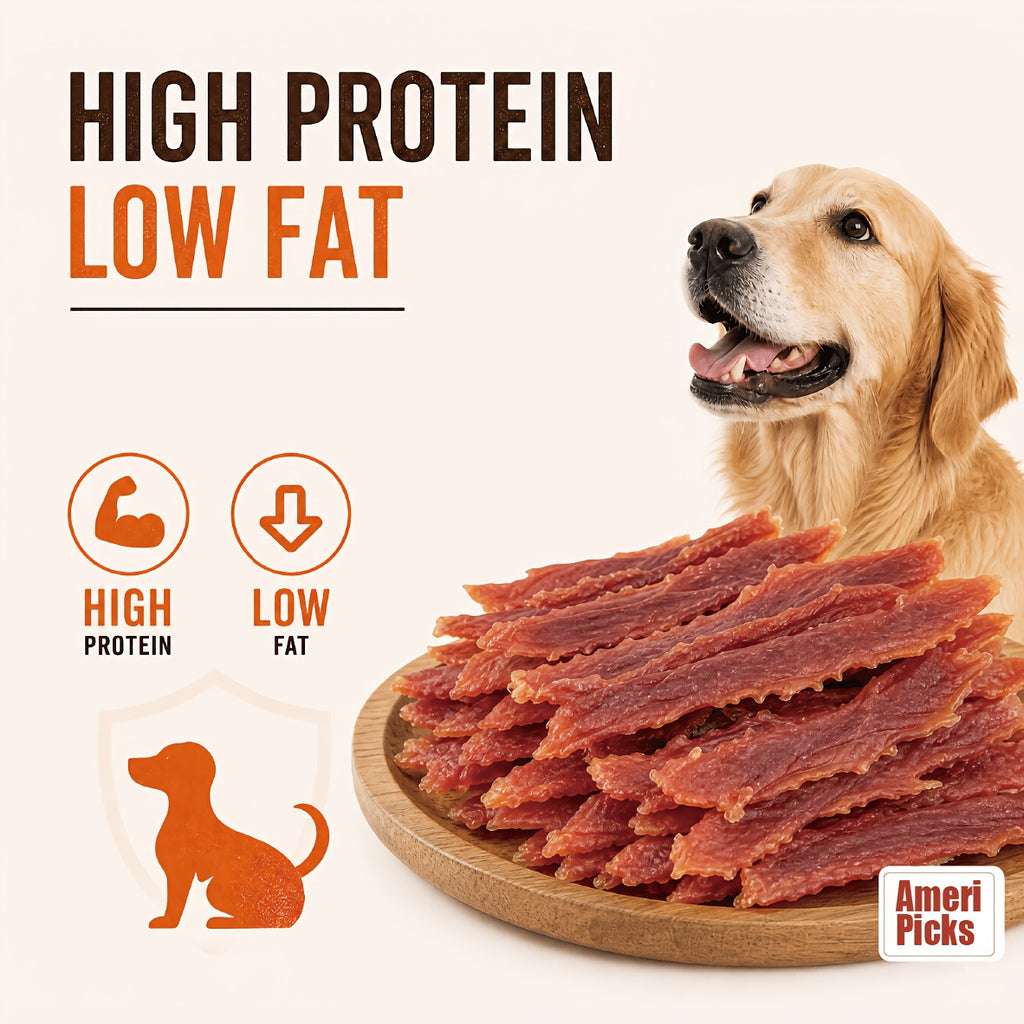 Duck Meat Dog Treat Strips, Dehydrated Jerky Snacks in 100g, 600g and 900g Options for Small and Large Dogs, Training Rewards and Daily Treat Time