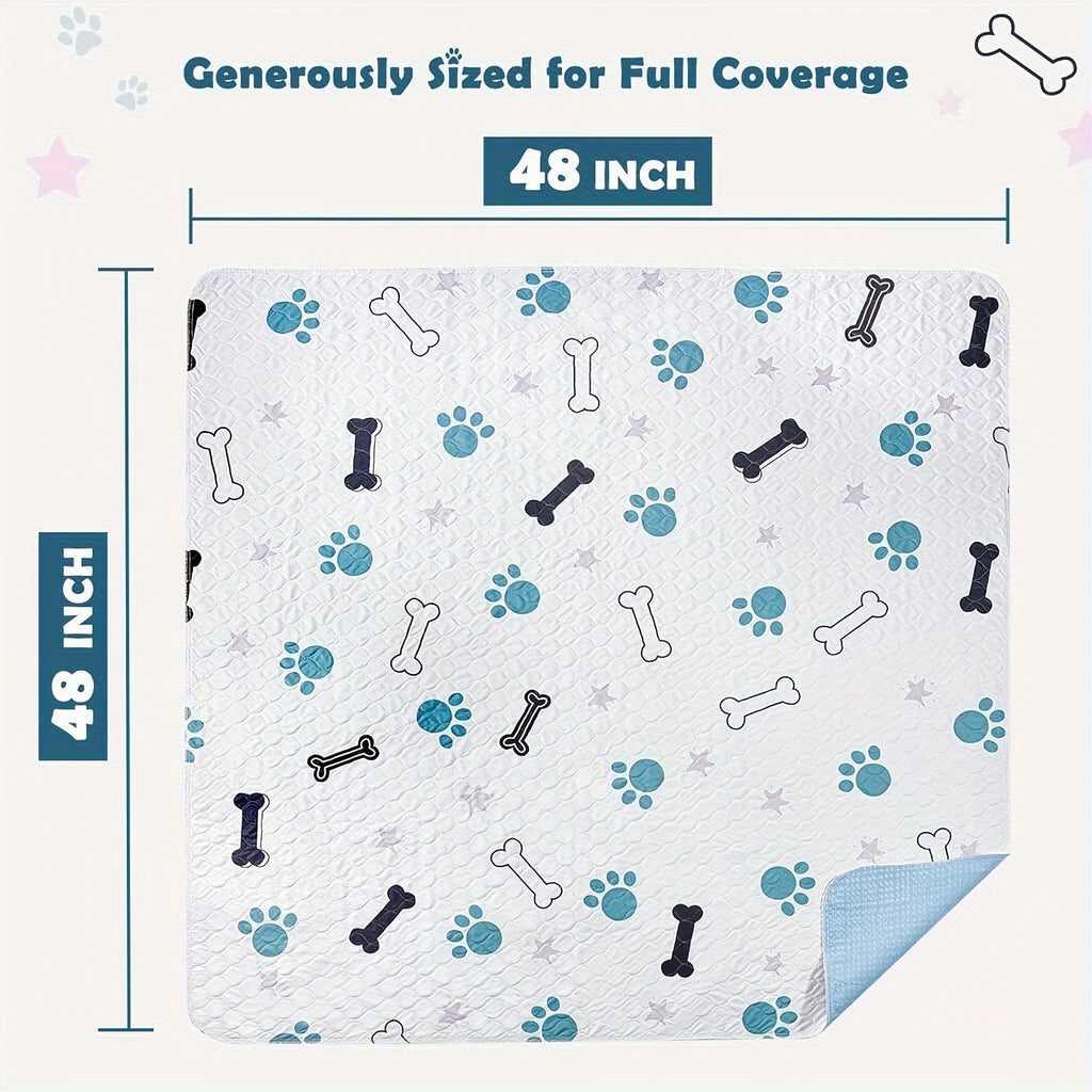 Reusable Puppy Training Pads with TPU Waterproof Protection, 4-Layer Washable Non-Slip Dog Pee Mats for Potty Training and Whelping
