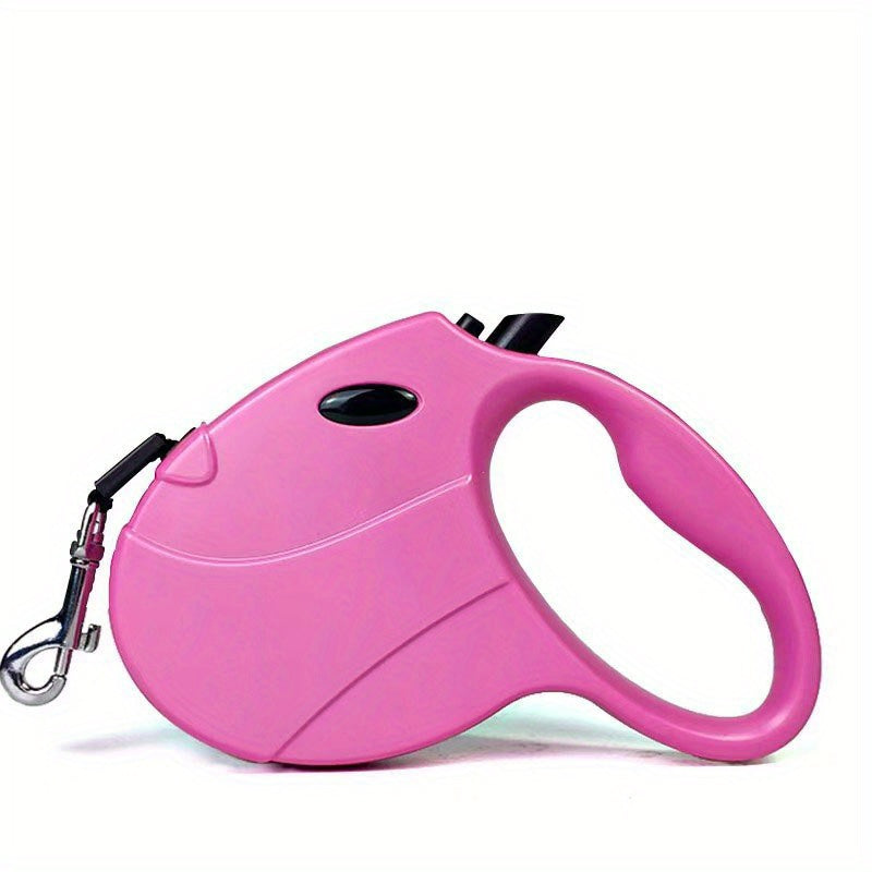Retractable Dog Leash with Optional LED Light, 16 Feet Adjustable PVC Walking Lead for Small and Medium Dogs, Black or Pink Day and Evening Walk Options