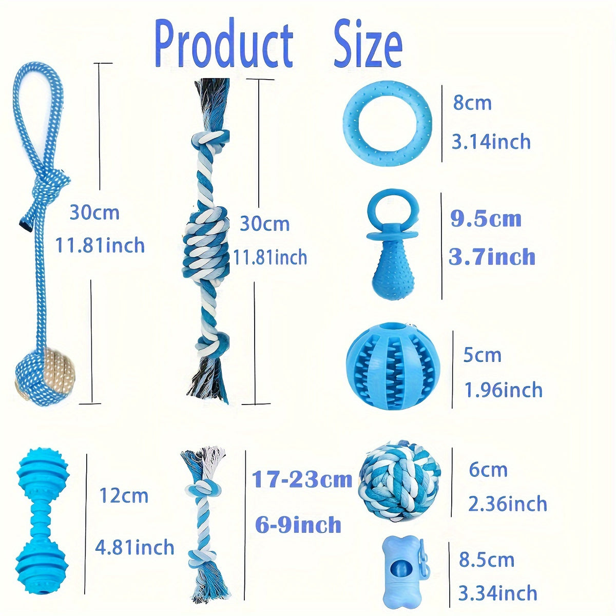 Assorted Puppy Toys for Small Dogs, Random 3 or 12 Piece Chew and Play Toy Packs for Supervised Indoor Games, Toy Rotation and Birthday Gifts