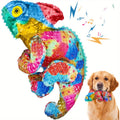 Chameleon Dog Toy with Crinkle Paper, Stuffed Animal Pet Toy for Battery-Free Supervised Indoor Play and Dog Birthday Gifts