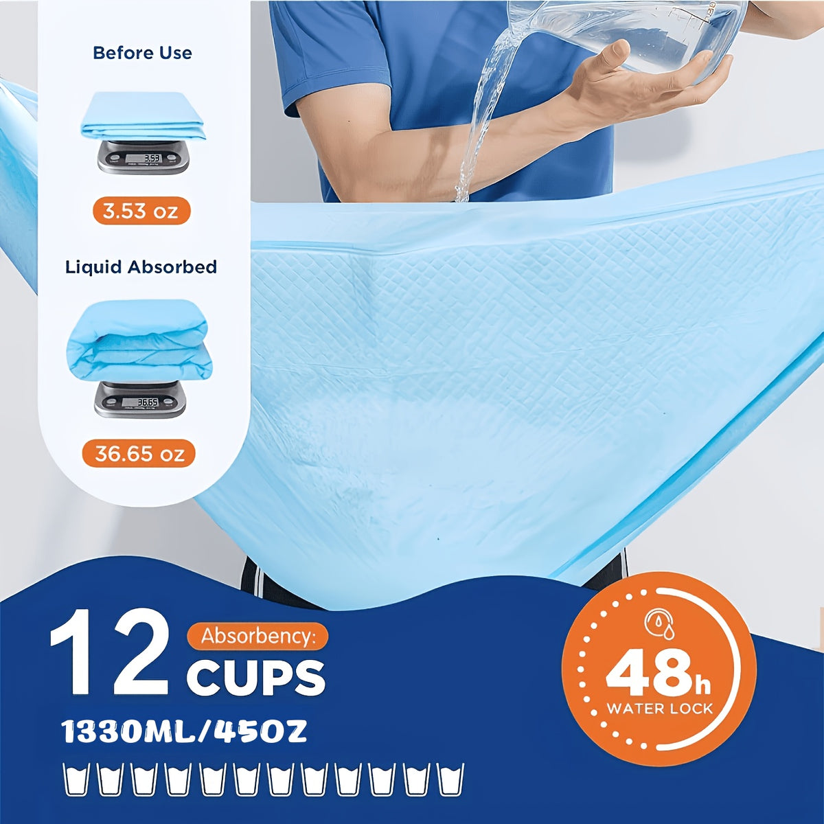 Puppy Training Pads 32 x 58 Inch, 50 Count Extra Large Disposable Dog Pee Pads with Thickened Absorbent Design and Leak Protection for Indoor Potty Routines