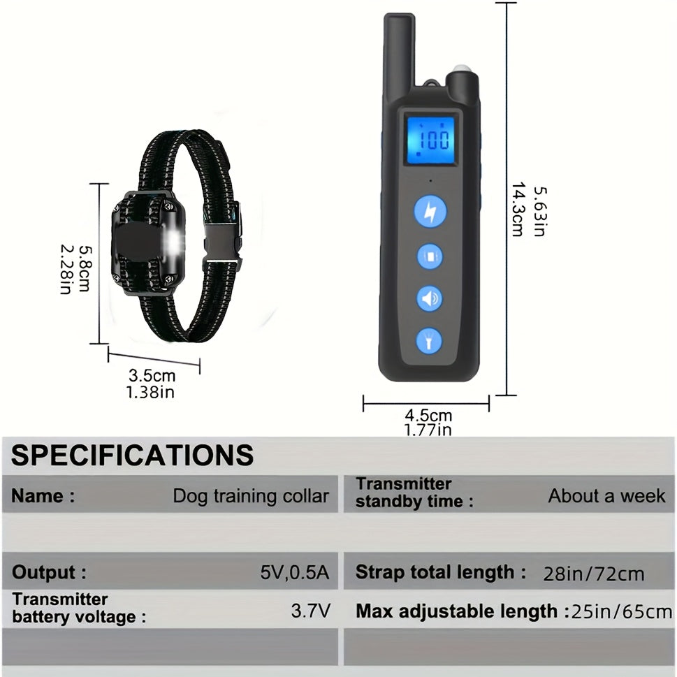 Dog Training Collar Set 3000ft with Remote, Adjustable Nylon Strap, Beep, Vibration, Static Stimulation and Light, 1 to 3 Collar Options