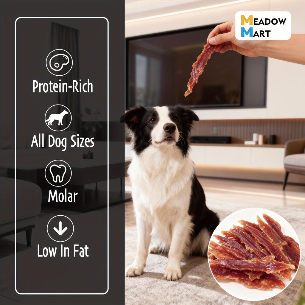 Dehydrated Chicken and Duck Dog Treats, Jerky Meat Strips in 100g, 300g or 600g Options for Supervised Training Rewards and Everyday Snacks