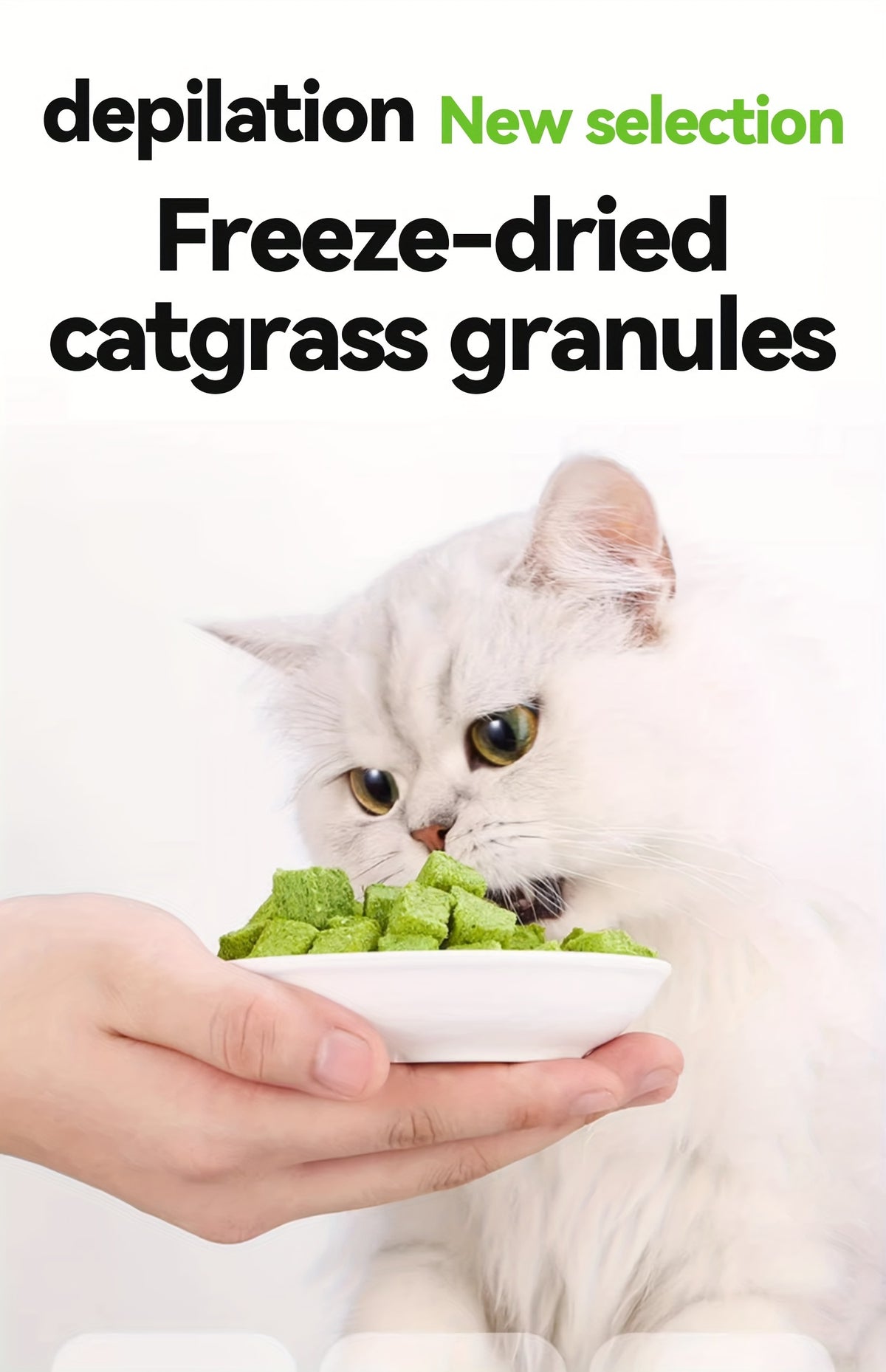 Cat Snack Pellets and Biscuits, 150g Cat Grass Pellets or Mixed Flavor Cat Biscuits and 155g Green Square Mint Granules for Supervised Treat Time
