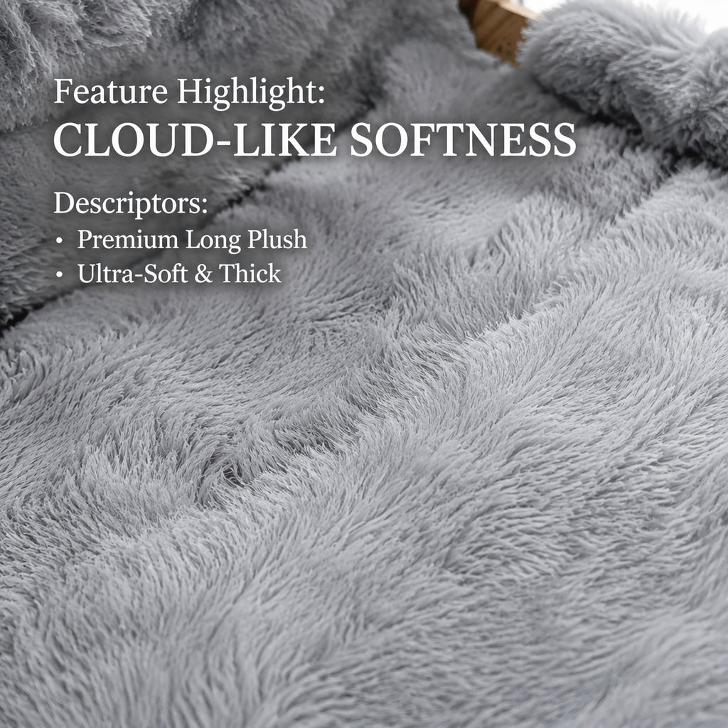 Wooden Cat Sofa Bed with Removable Washable Plush Blanket, Elevated Pet Couch for Cats and Small Dogs up to 40 lbs, Gray or White