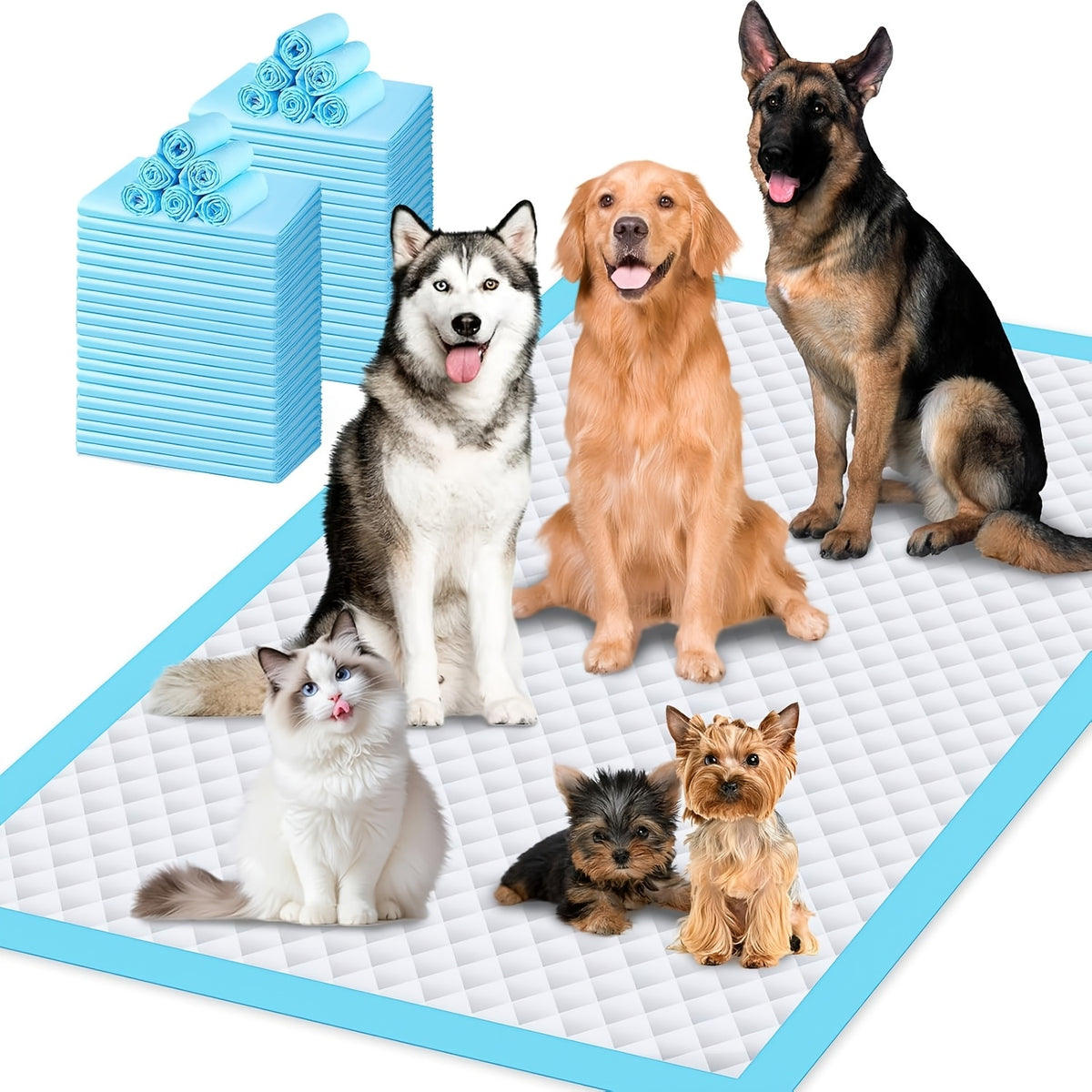Dog Pee Pads for Large Breeds and Senior Dogs, Absorbent Leak-Resistant Puppy Potty Training Pads in Multiple Sizes, 39 to 119 Count Options