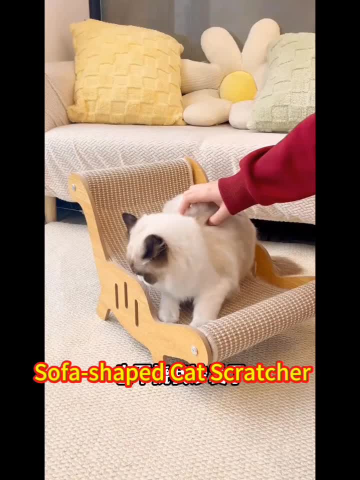 Sisal Rope Cat Scratcher Sofa, Durable Cat Scratching Chair and Lounge Furniture for Indoor Cats to Scratch, Stretch, Rest and Relax
