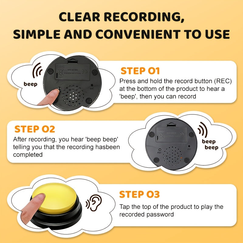 Dog Communication Buttons with Easy-Clean Training Mat for Supervised Talking Button Practice, Model 001 or 002, Batteries Not Included