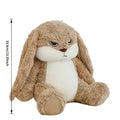 Bunny Plush Pet Toy with Grumpy Face, 13.35-Inch Long-Eared Stuffed Rabbit with Soft Textured Fur for Supervised Cat and Dog Companion Play