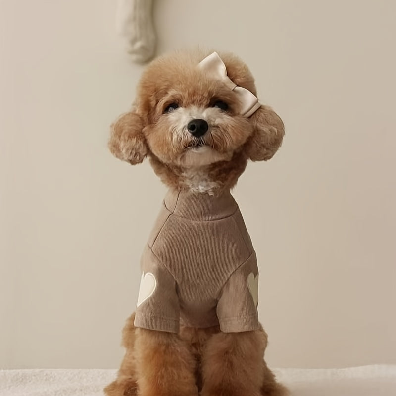 Dog Fleece Shirts 3 Pack for Small and Medium Dogs, Thin Heart-Style Two-Leg Base Layer Pet Clothes in Two Color Sets, Sizes S to XL for Everyday Outfits
