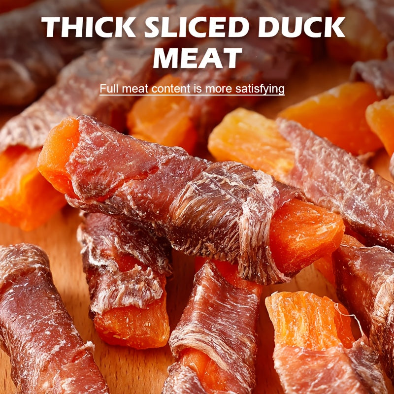 Duck Wrapped Sweet Potato Dog Treats, 5.29 oz Chewy Dog Chew Sticks for Daily Training Rewards and Snack Time for Small, Medium and Large Dogs