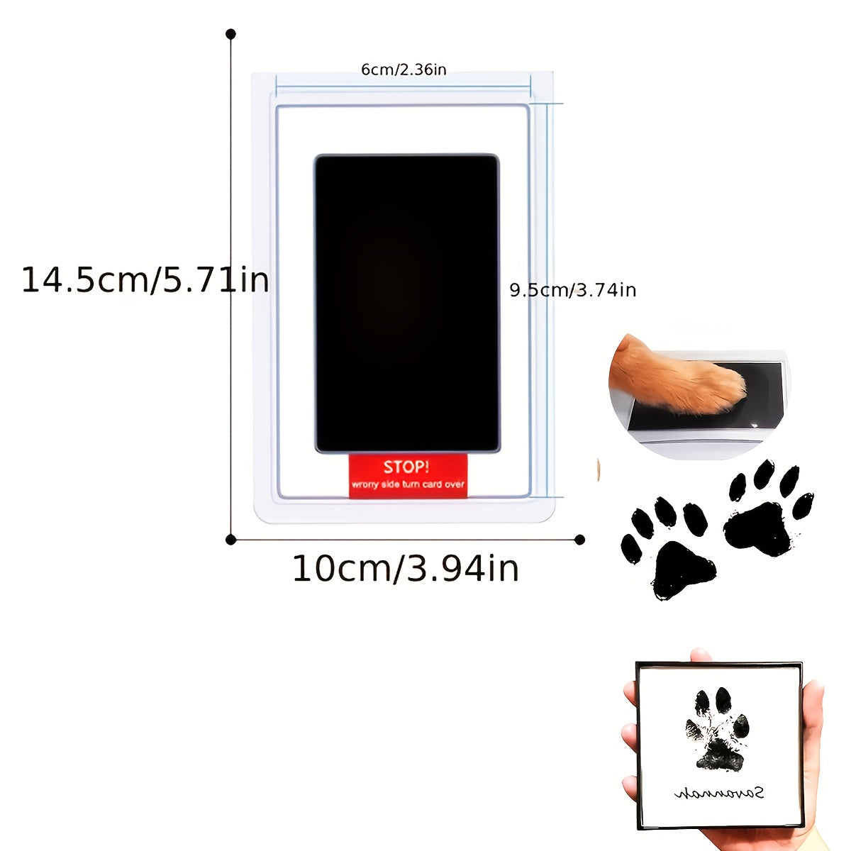 Dog Paw Print Ink Pad Kit for Cats and Dogs, Quick-Dry Black Ink Pet Keepsake Set for Memory Crafts, Memorial Gifts and New Pet Owners