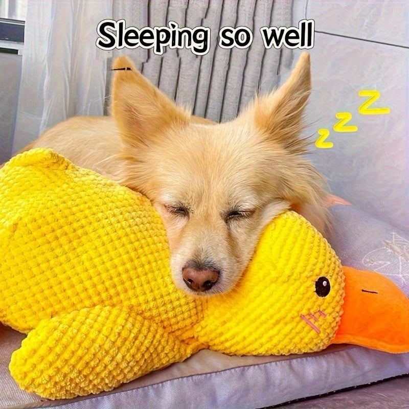 Plush Duck Dog Toy with Squeaker, Big Yellow Duck Soft Animal Toy for Supervised Interactive Games, Indoor Play and Dog Gift Baskets