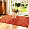 Absorbent Dog Door Mat for Muddy Paws, Machine Washable Pet Entryway Rug with Rubber Backing, Three Sizes and 12 Colors for Cat and Dog Homes