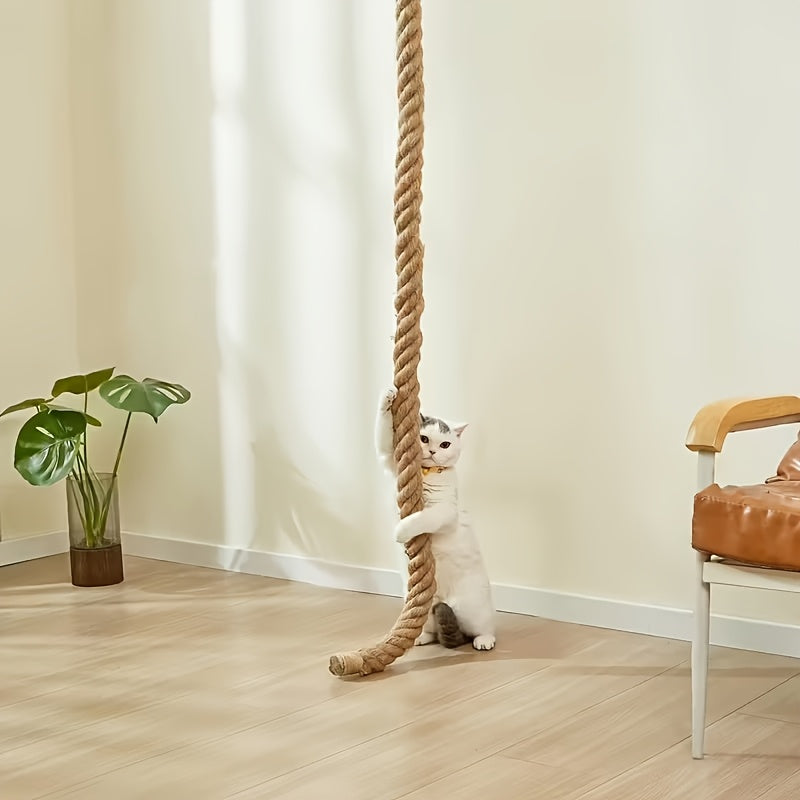 Cat Climbing Wall System with Thick Hemp Rope, 59.06 Inch Listed Set for Space-Saving Indoor Cat Furniture, Climbing, Resting and Play