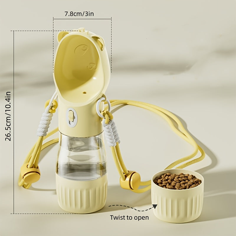 Portable Dog Water Dispenser for Walking and Travel, Outdoor Pet Drinking Accessory in Light Yellow, White or Purple for Park Visits and Road Trips