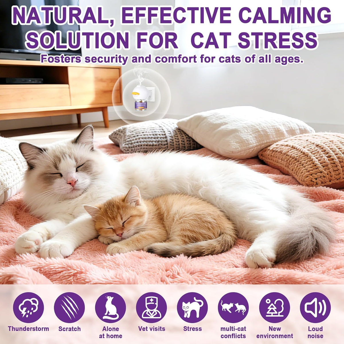 Pheromone Calming Refills for Cats and Dogs, 2-in-1 or 6-in-1 Liquid Replacement Options for Compatible Diffusers and At-Home Pet Routines