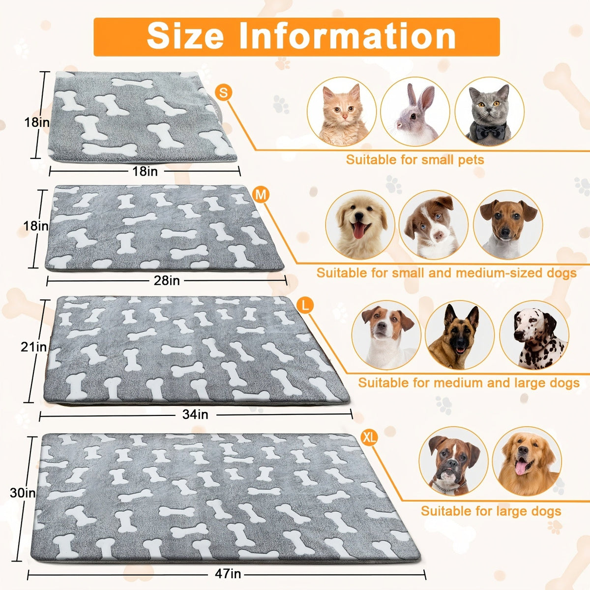 Thermostatic Pet Heating Pad for Dogs and Cats, 1-24 Hour Timer, Washable Soft Cover, US Plug, Large 34 x 21 or XX-Large 47 x 30 Inch