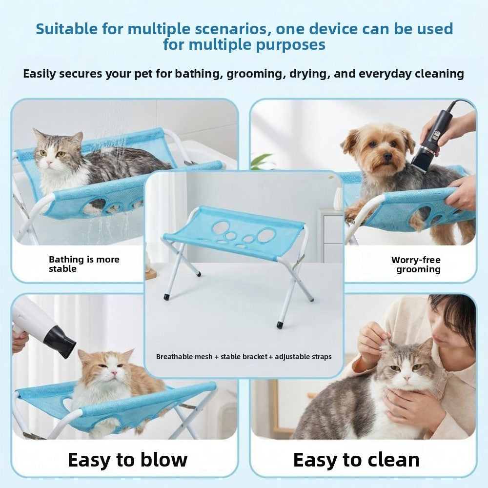 Cat and Dog Grooming Hammock with Mounting Brackets, Fixed Pet Bathing Rack for Small and Medium Pets, Nail Trimming and Coat Care