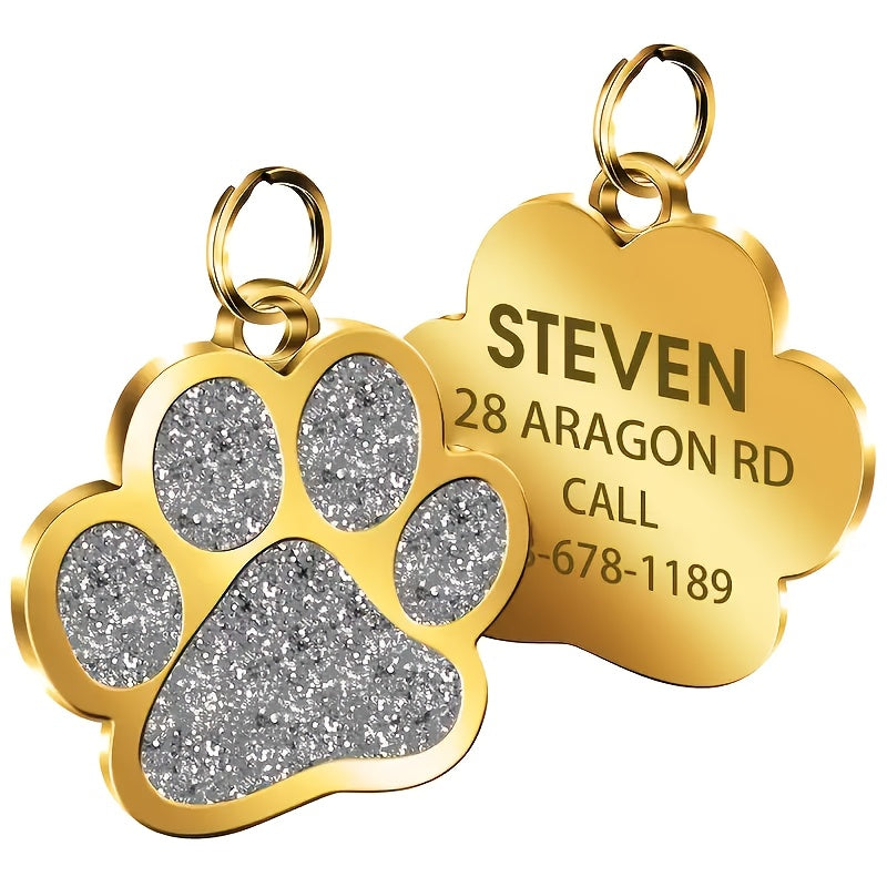 Custom Pet Name Tag for Dogs and Cats, Engraved Name and Phone Number ID in Pink, Red, Rose Red or Ivory White, Single Tag Pet Parent Gift
