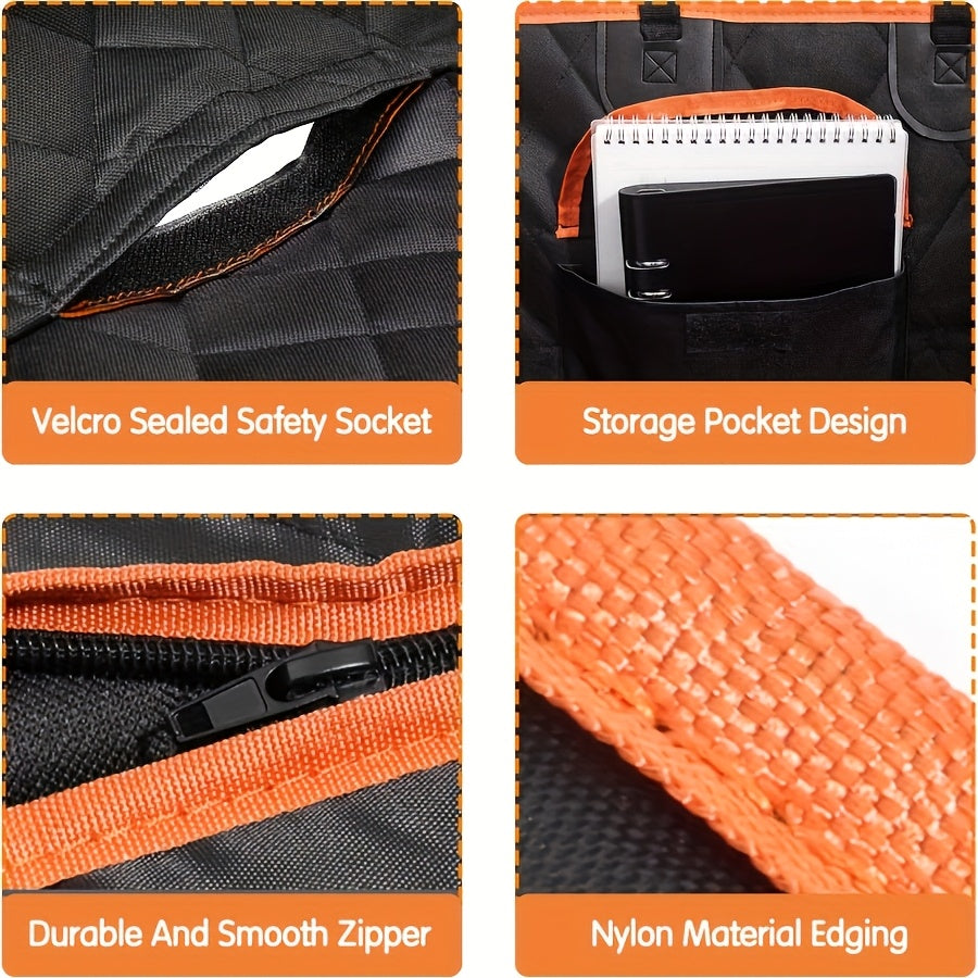 Dog Seat Cover Hammock with Open Mesh, 600D Scratch-Resistant Non-Slip Rear Seat Protector for Pet Travel in Cars, Trucks and SUVs