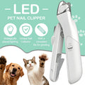 Pet Nail Clippers with Built-In File and LED Light, 2-in-1 Stainless Steel Blade Trimmer with Anti-Slip Handle for Cats and Small Medium Dogs