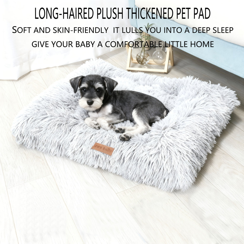 Plush Cat Bed with Resilient Soft Cushion, Light Grey Indoor Sleeping Nest in Five Sizes for Kittens, Maine Coons and Persian Cats