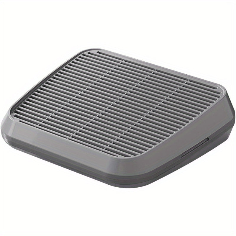 Cat Litter Box Ramp with Removable Trapping Grid, Dark Gray ABS Litter Collection Step, Washable Non-Slip Tray for Indoor Cat Cleanup
