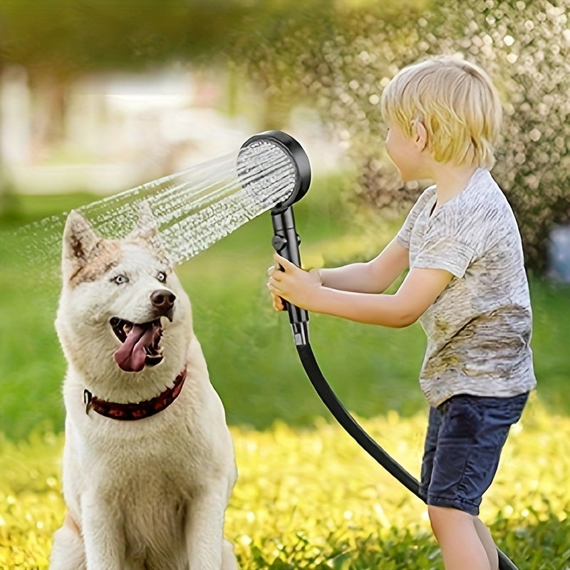 Portable Pet Shower with Temperature Display, 6000mAh Rechargeable Dog Bathing Set with Adjustable Spray and Detachable Shower Head for Home and Travel