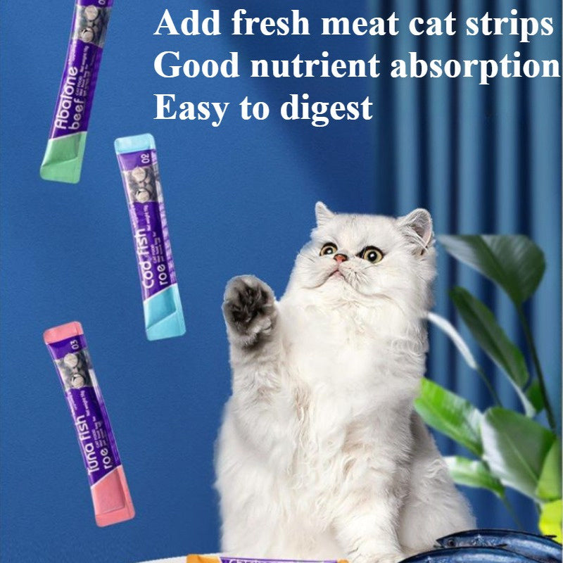 Cat Treat Sticks 100 or 200 Count, 16g Individual Cat Snacks in Five Mixed Flavors with Chicken, Salmon, Cod, Abalone Beef and Tuna Selections