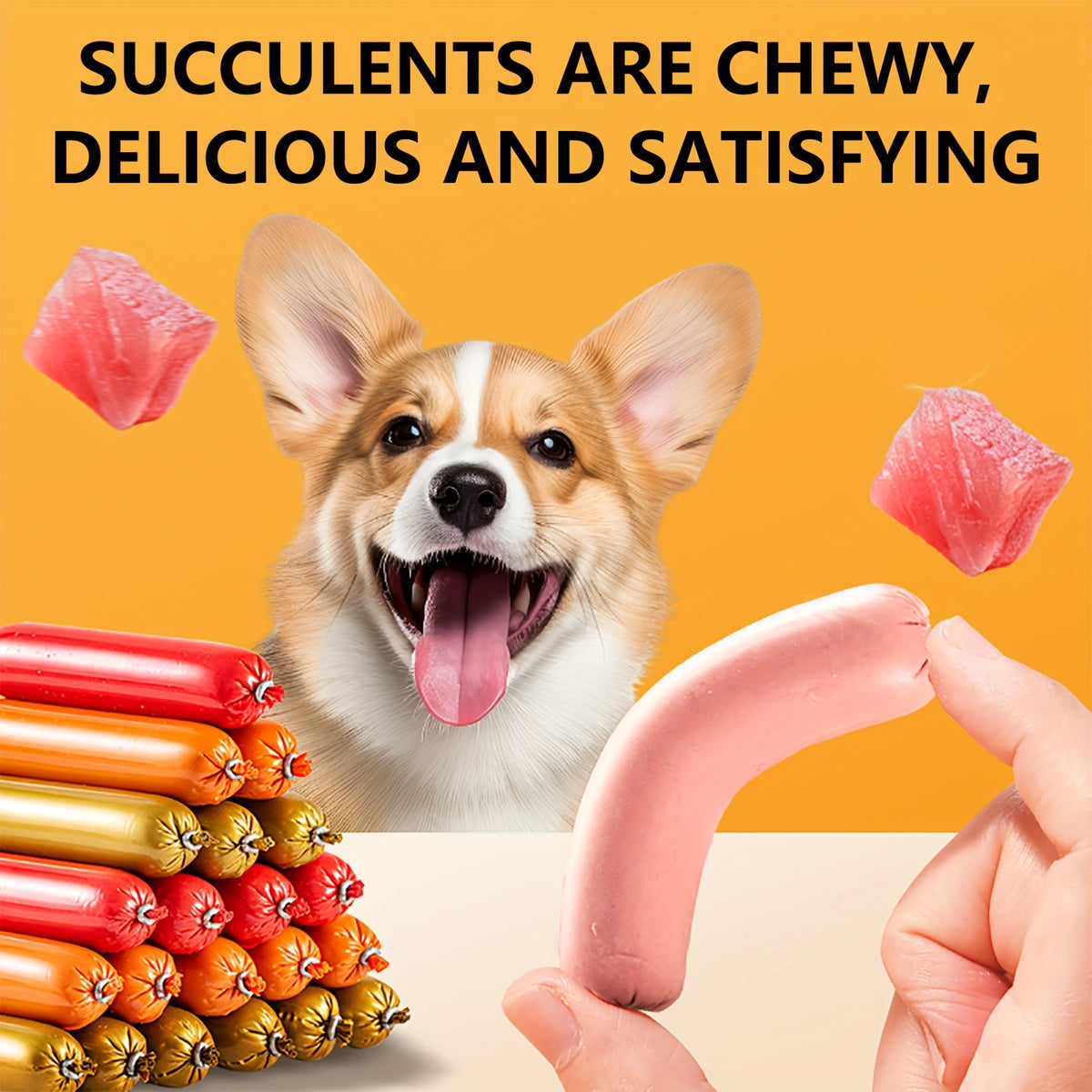 Dog Sausage Snack Packs with Chicken, Duck, Beef and Fish Flavor Options, 16 or 32 Piece Selections and 250g Pack for Everyday Training Rewards