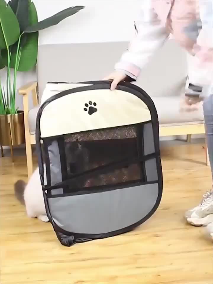 Open Top Pet Playpen for Puppies and Kittens, Foldable Octagonal Oxford Fabric Enclosure with Mesh Windows for Indoor, Outdoor and Travel Use
