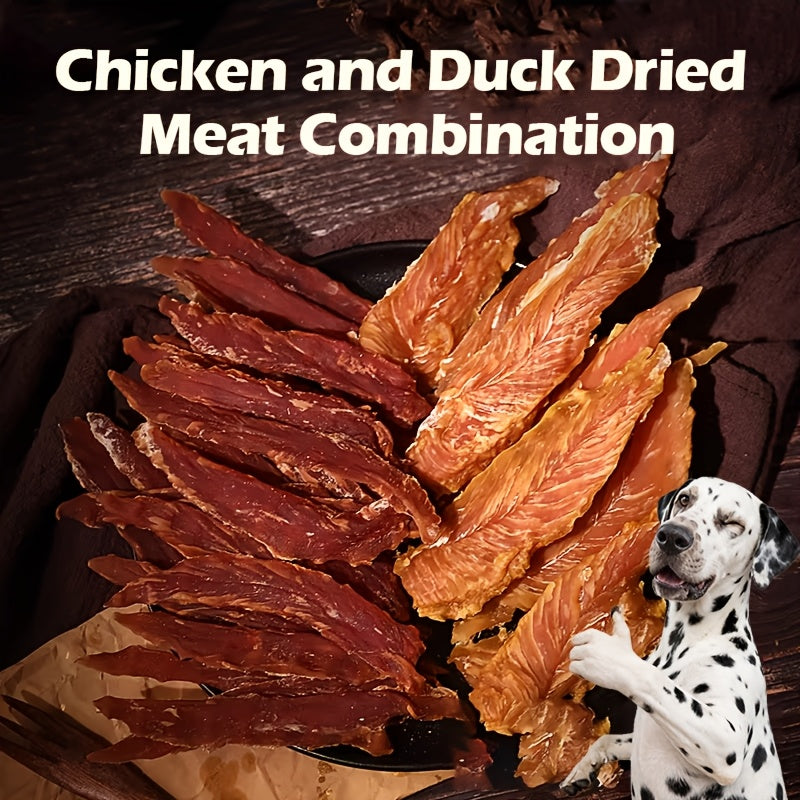 Chicken and Duck Dog Treats, 150g Air-Dried Dual-Blend Meat Slices for Supervised Training Rewards, Everyday Snacks and Dog Lover Gift Baskets