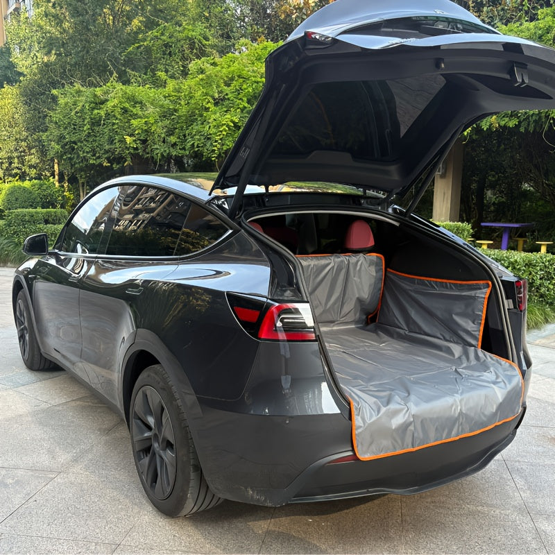 Dog Cargo Liner with Orange Trim and Side Flaps, Pet Trunk Cover for SUVs and Cars, Rear Interior Protector for Everyday Travel