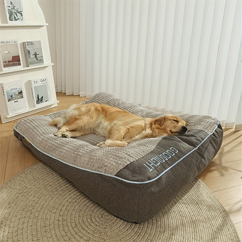 Thickened Dog Bed in Grey, Washable Non-Removable Pet Sleeping Bed for Cats and Small to Large Dogs, Four Sizes for Cozy Fall and Winter Rest