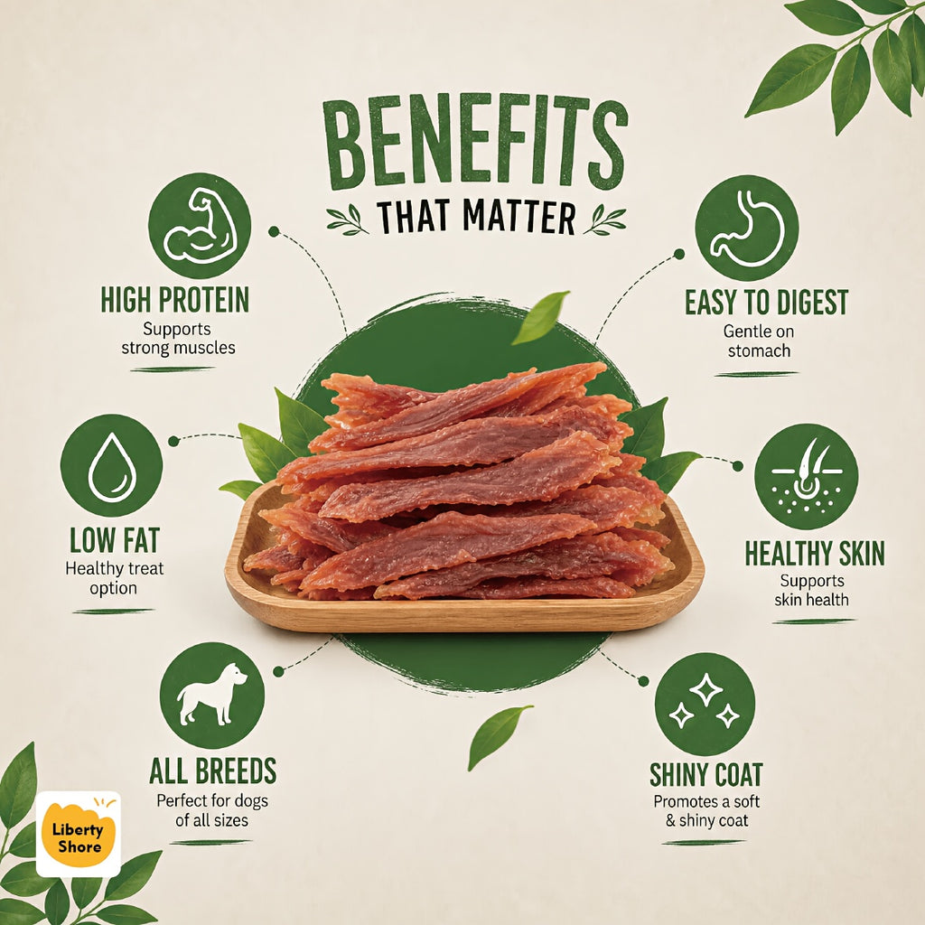 Duck Jerky Strips for Dogs, Dehydrated Duck Meat Treats in 200g, 300g and 900g Options for Supervised Training Rewards and Everyday Snack Time