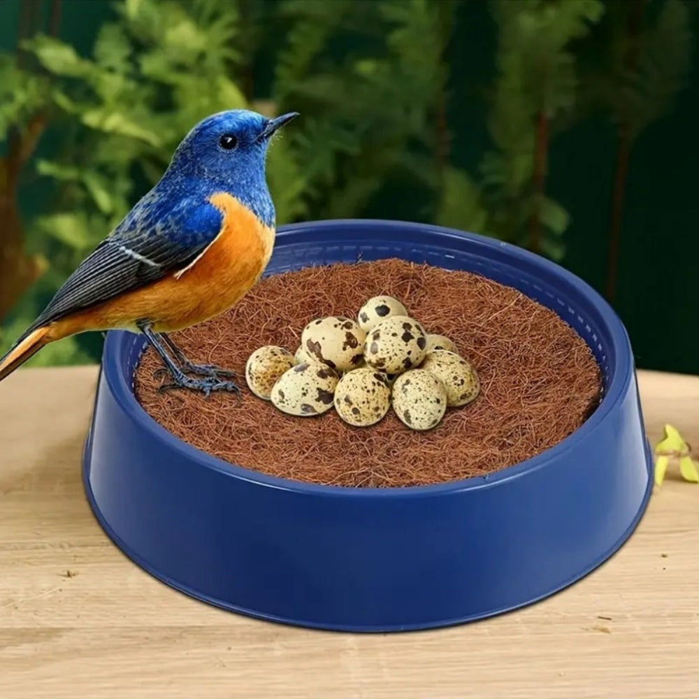 Pigeon Nesting Bowls with Coconut Fiber Mats, 6-Piece Plastic Bird Nest Set for Breeding Season, Racing Pigeon and Dove Loft Care