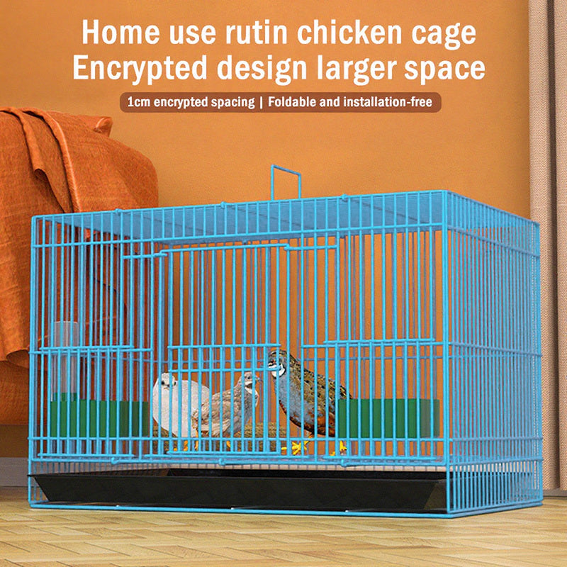 Folding Bird Cage for Indoor Use, Large Bird Housing with 5 Listed Additions, White, Black, Blue or Pink Options for Pet Bird Owners
