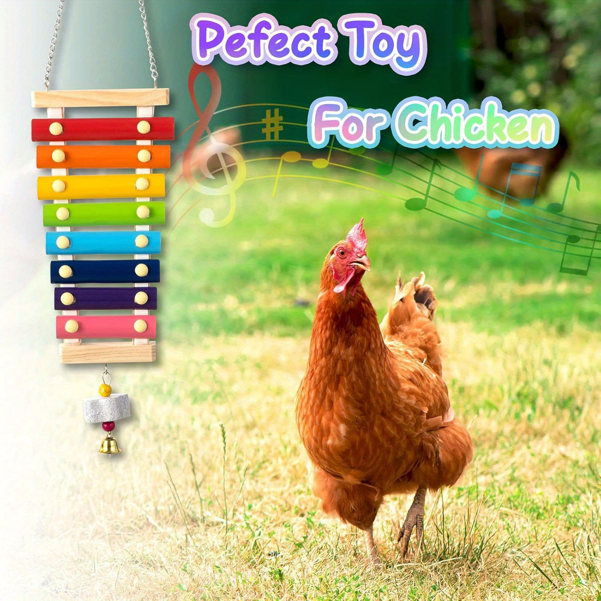 Chicken Coop Toy Set in 5 or 9 Piece Options, Hanging Poultry Enrichment Accessories for Backyard Hens, Coop Activity and Chicken Keeper Gifts