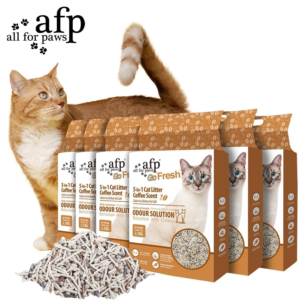 Tofu Mix Cat Litter with Coffee Scent, 5-in-1 Quick-Clumping Low-Dust Blend in 16.5 lb and 33 lb Options for Daily Indoor Litter Box Care