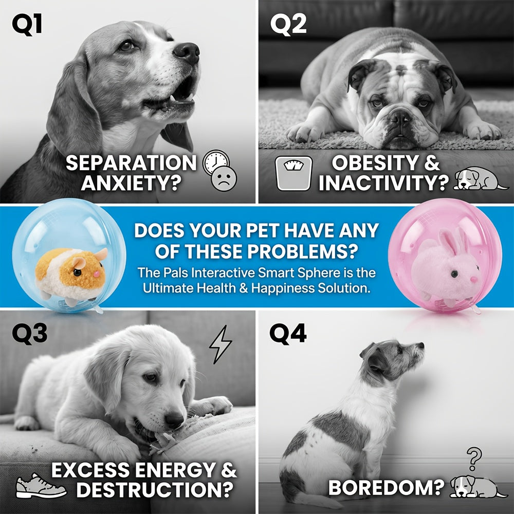 Rechargeable Dog Chase Toy with Obstacle-Avoiding Play, Blue or Pink Mouse and Rabbit Options for Small and Medium Dogs, Supervised Interactive Pet Play