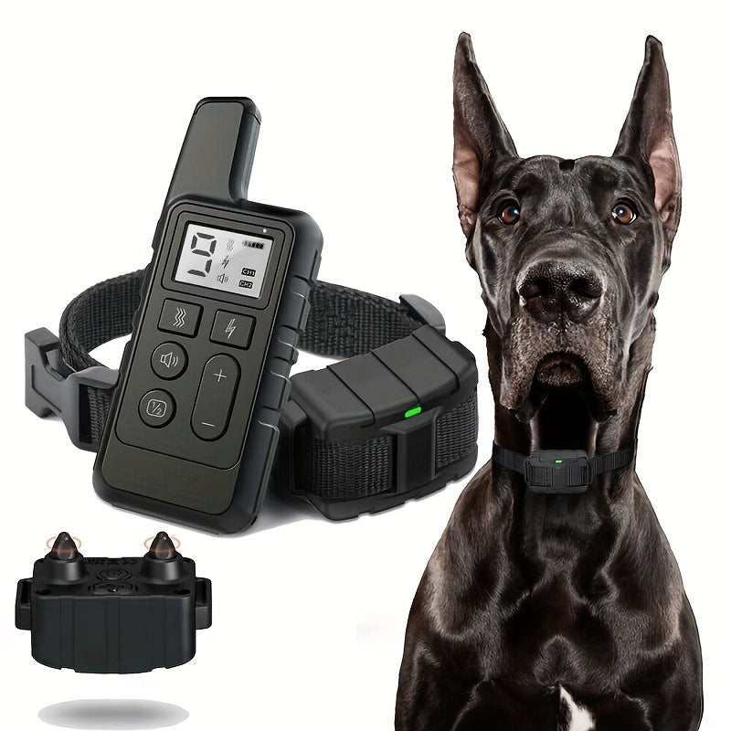Dog Training Collar with 9-Level Adjustment, Rechargeable Remote E Collar with Tone, Vibration and Static Stimulation Modes in Red or Black