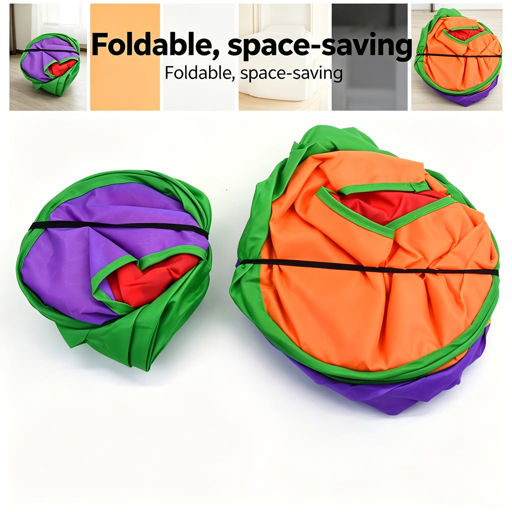 J-Shaped Cat Tunnel in Rainbow Colors, Collapsible Cat Play Tube and Maze Runway Toy for Indoor Exploration, Hide-and-Seek and Everyday Play