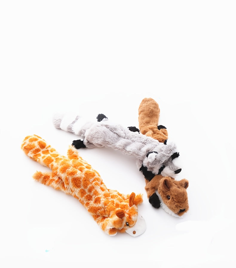 Stuffless Plush Dog Toys 5 Pack, Squeaky Pet Toy Set for Supervised Gentle Chewing, Interactive Indoor Play and Dog Lover Gifts